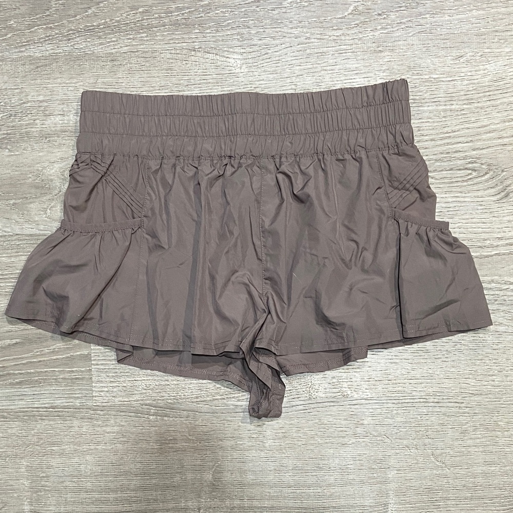 Women's Athletic Taupe Shorts - Picture 3 of 3